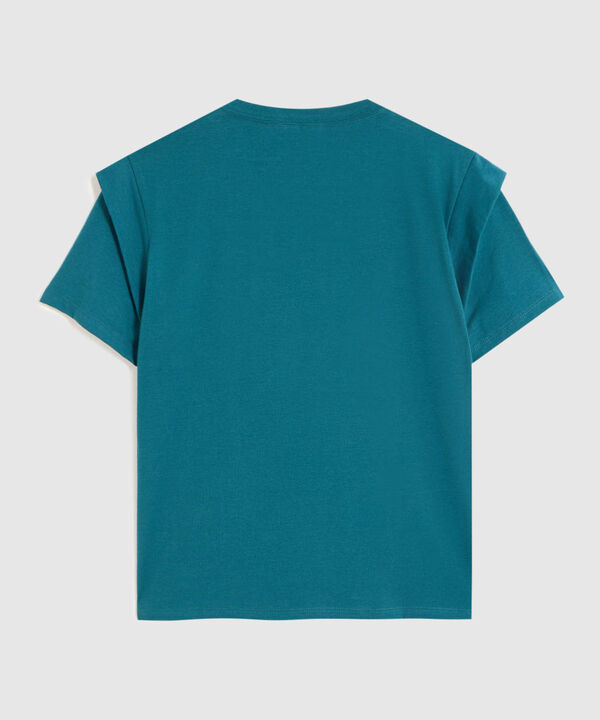 Camiseta Mujer Manga Corta Hombros Elevados image number null