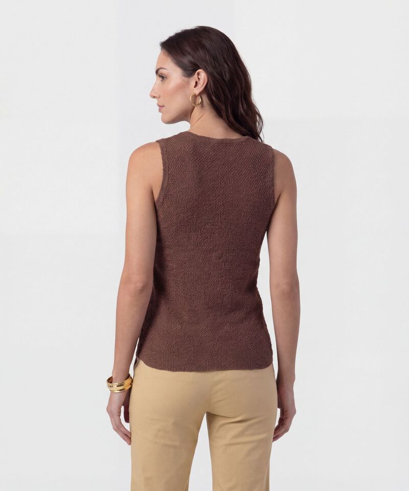 Chaleco De Tejido Con Botones Dorados Mujer