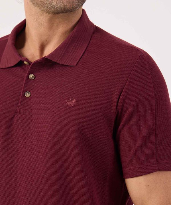 Polo Unicolor Con Textura En Cuello  image number null