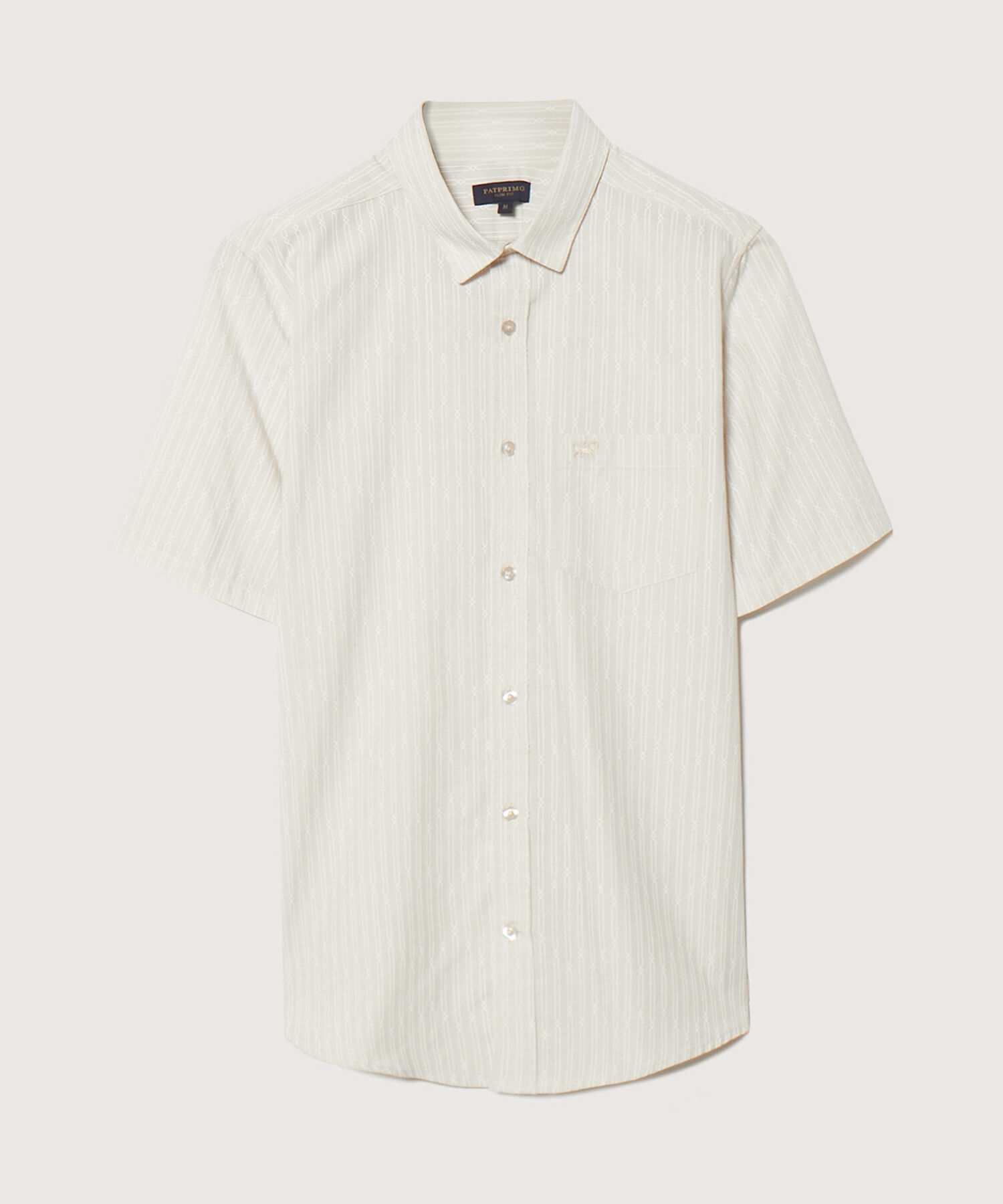 Camisa Estampada Manga Corta Con Bolsillo Y Silueta Slim Fit