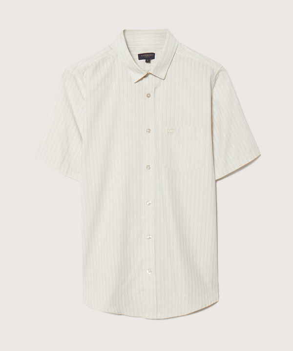 Camisa Estampada Manga Corta Con Bolsillo Y Silueta Slim Fit