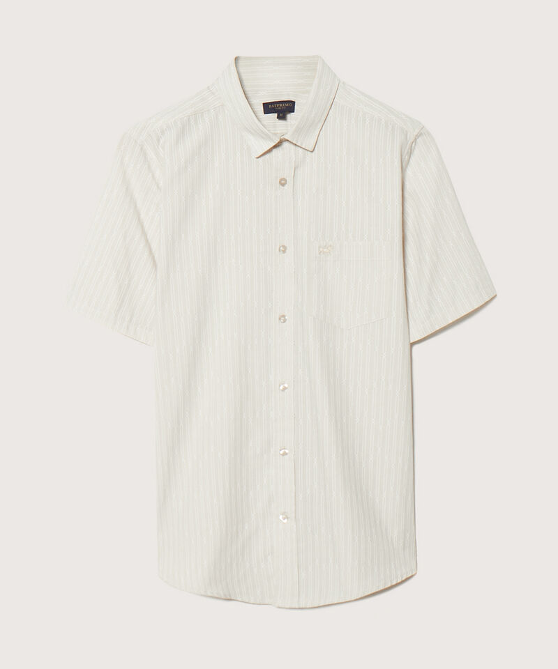 Camisa Estampada Manga Corta Con Bolsillo Y Silueta Slim Fit