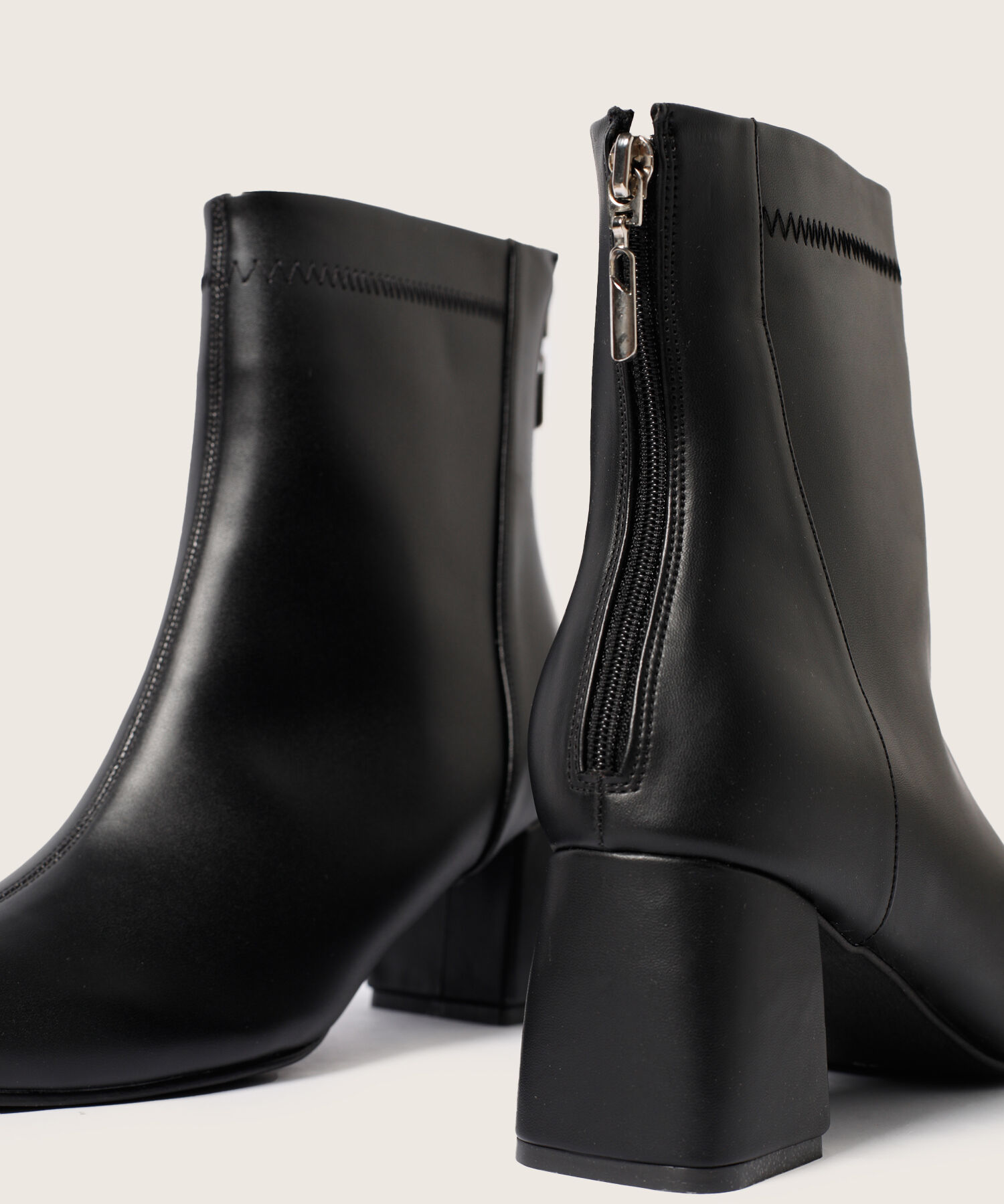 Botines De Tac&oacute;n Bloque Con Cierre Posterior Para Mujer