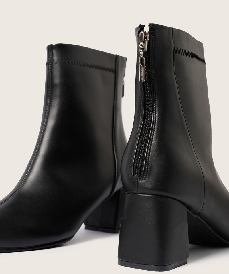 Botines De Tac&oacute;n Bloque Con Cierre Posterior Para Mujer