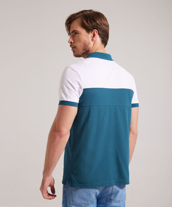 Polo Bloques Cuello Y Puño Tejido