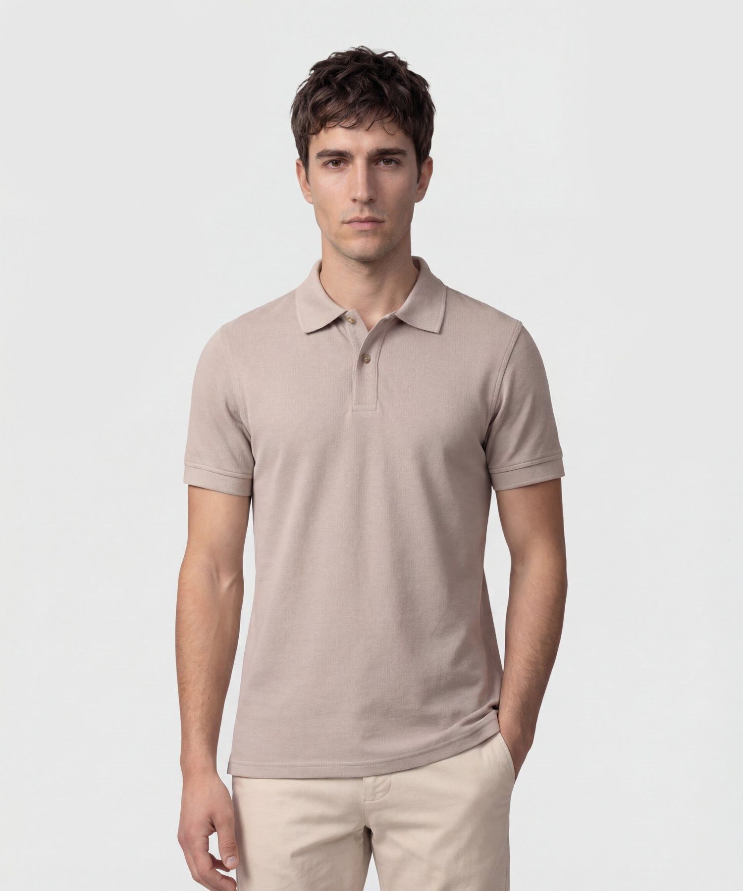 Polo Unicolor Texturizada 