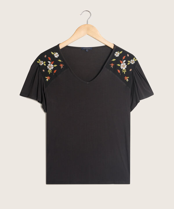 Camiseta Con Boleros Y Bordado