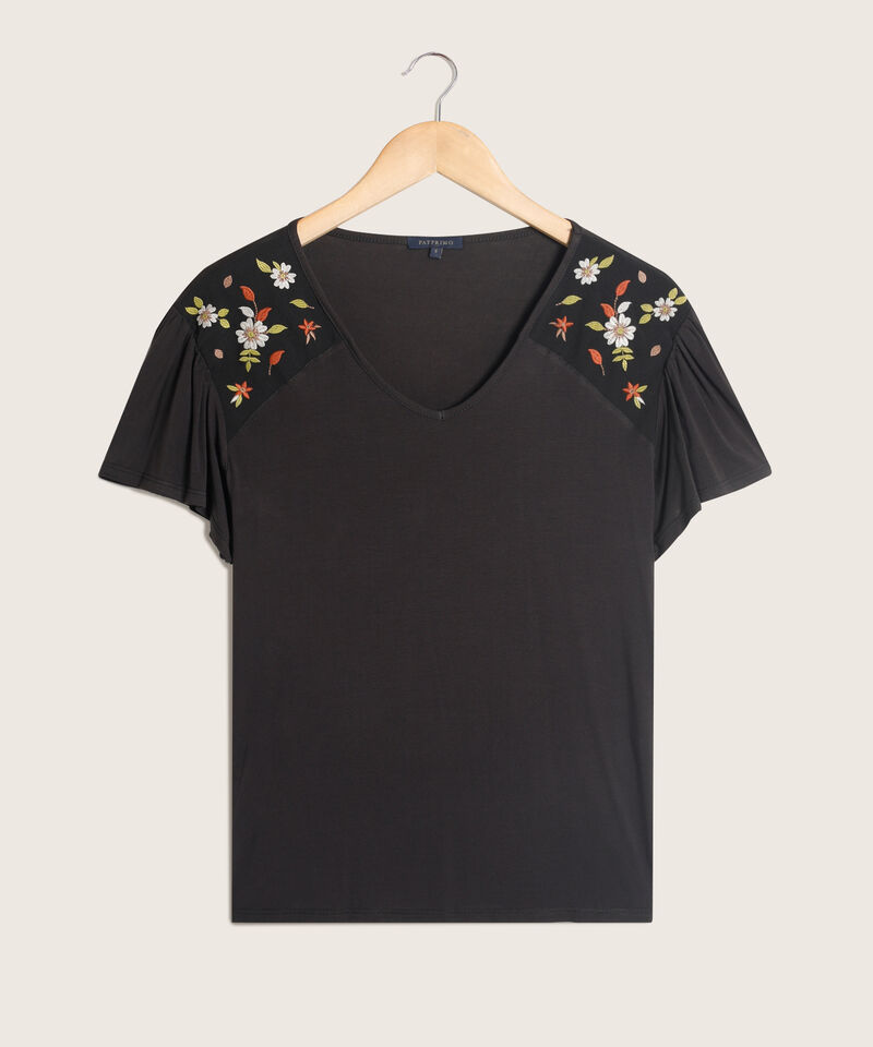 Camiseta Con Boleros Y Bordado