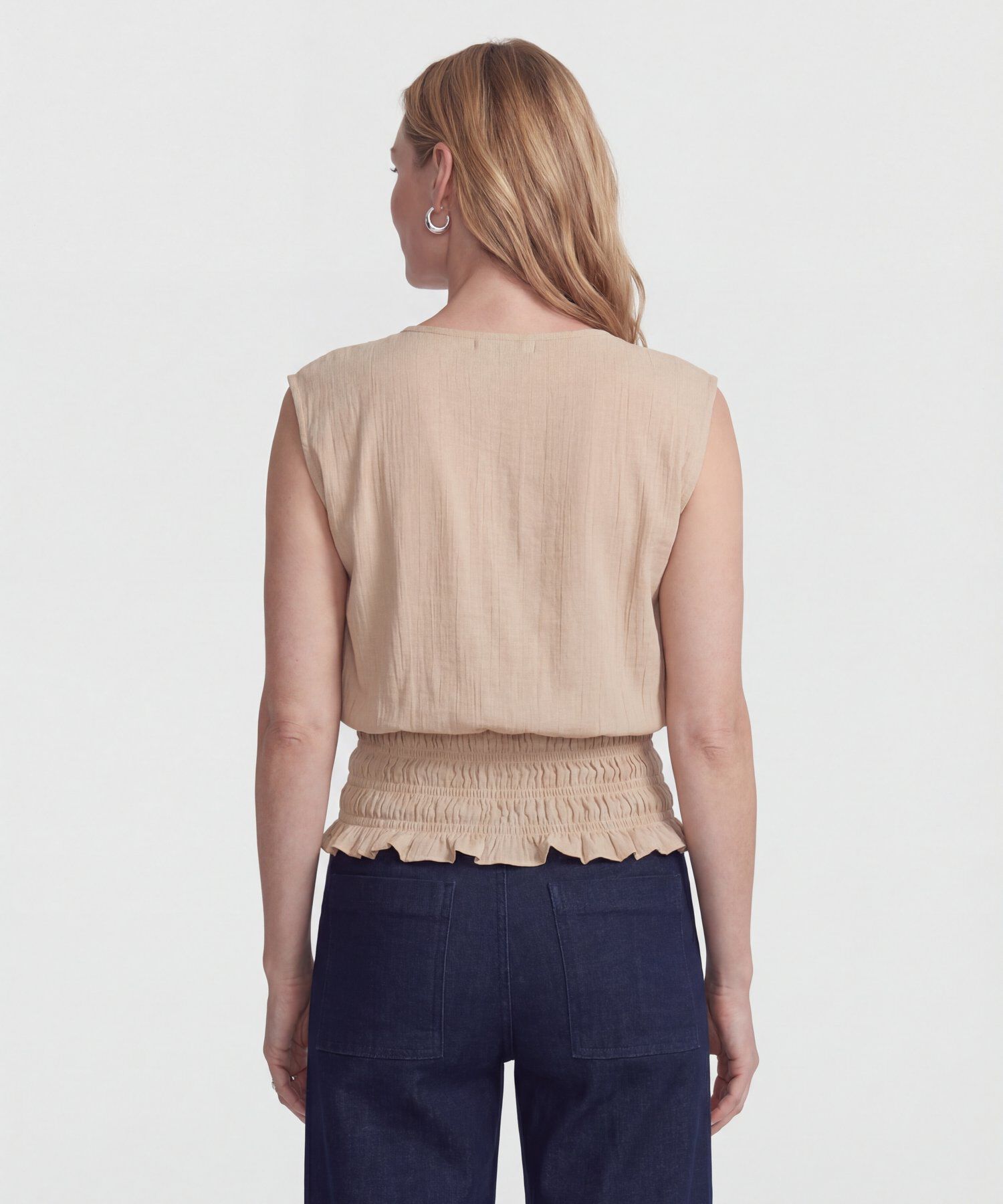 Blusa Cuello Redondo con Detalle Para Mujer