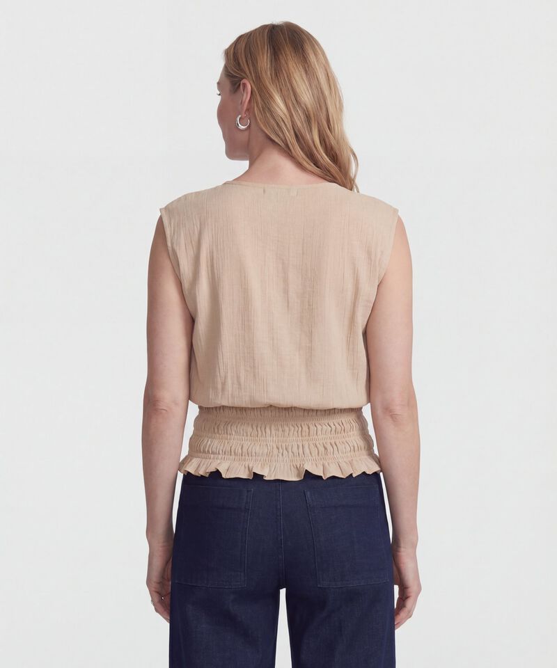 Blusa Cuello Redondo con Detalle Para Mujer