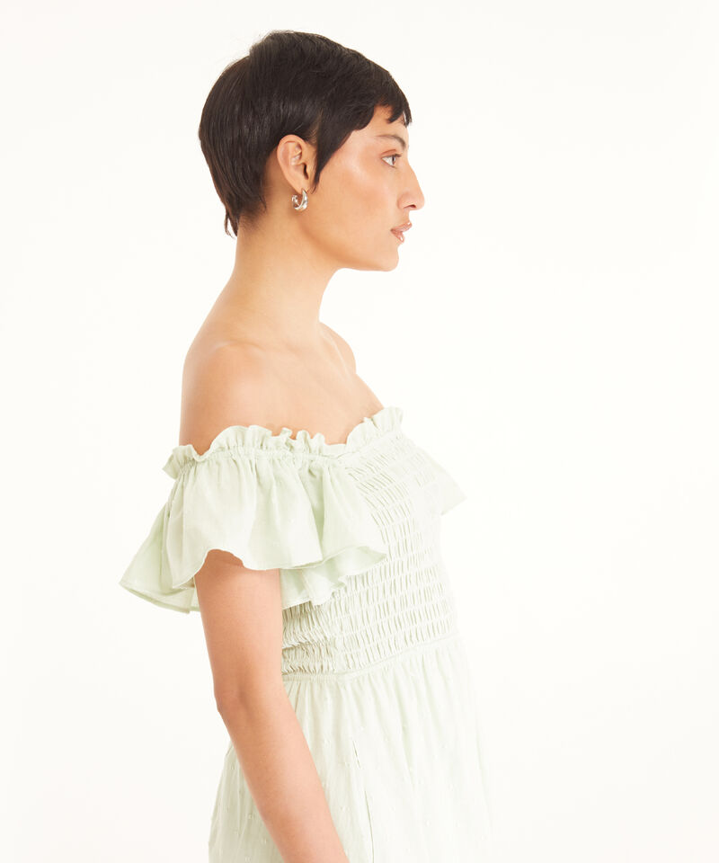 Vestido Midi Manga Corta Tipo Gola