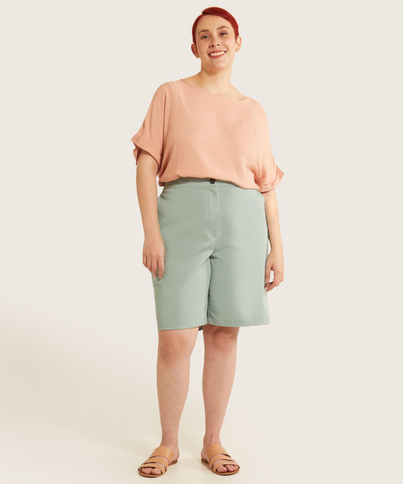 Blusa Unicolor Manga Corta Corrida Con Guardapolvo