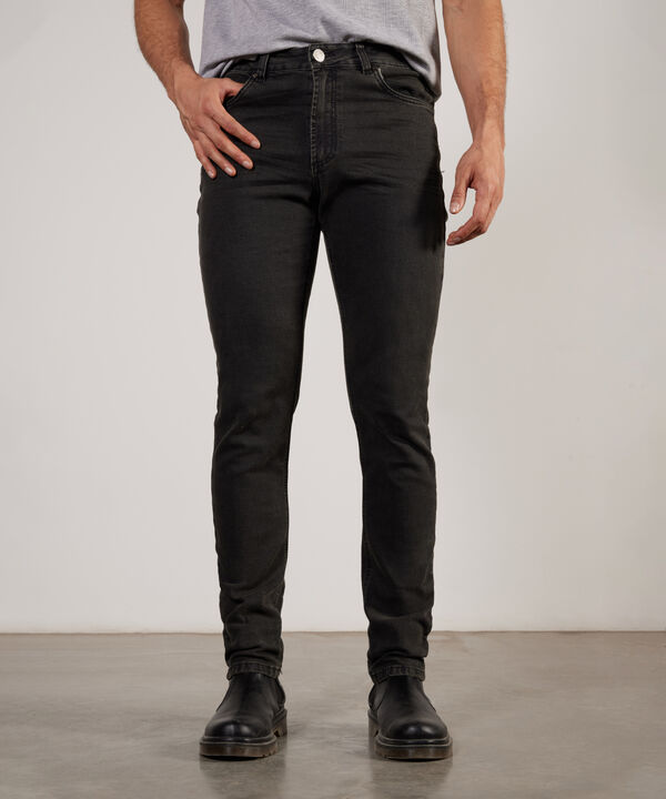 Jean Jean Slim Negro Lavado Con Arrugas 3D image number null