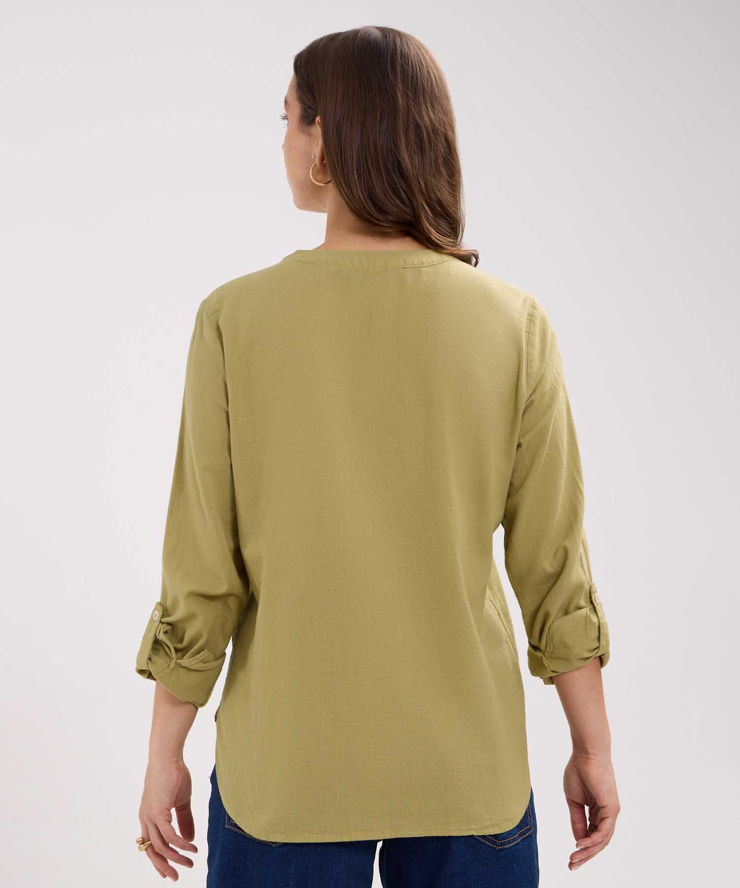 Blusa en Efecto Lino