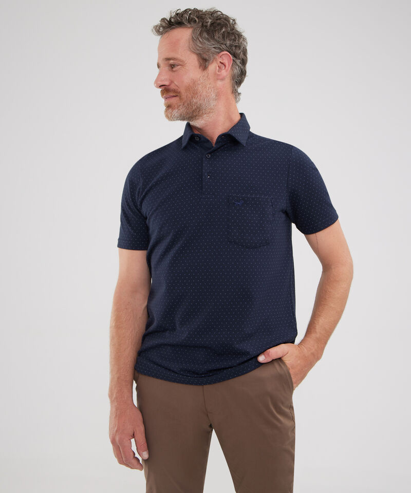 Polo Cuello Maquina Estampada Con Bolsillo