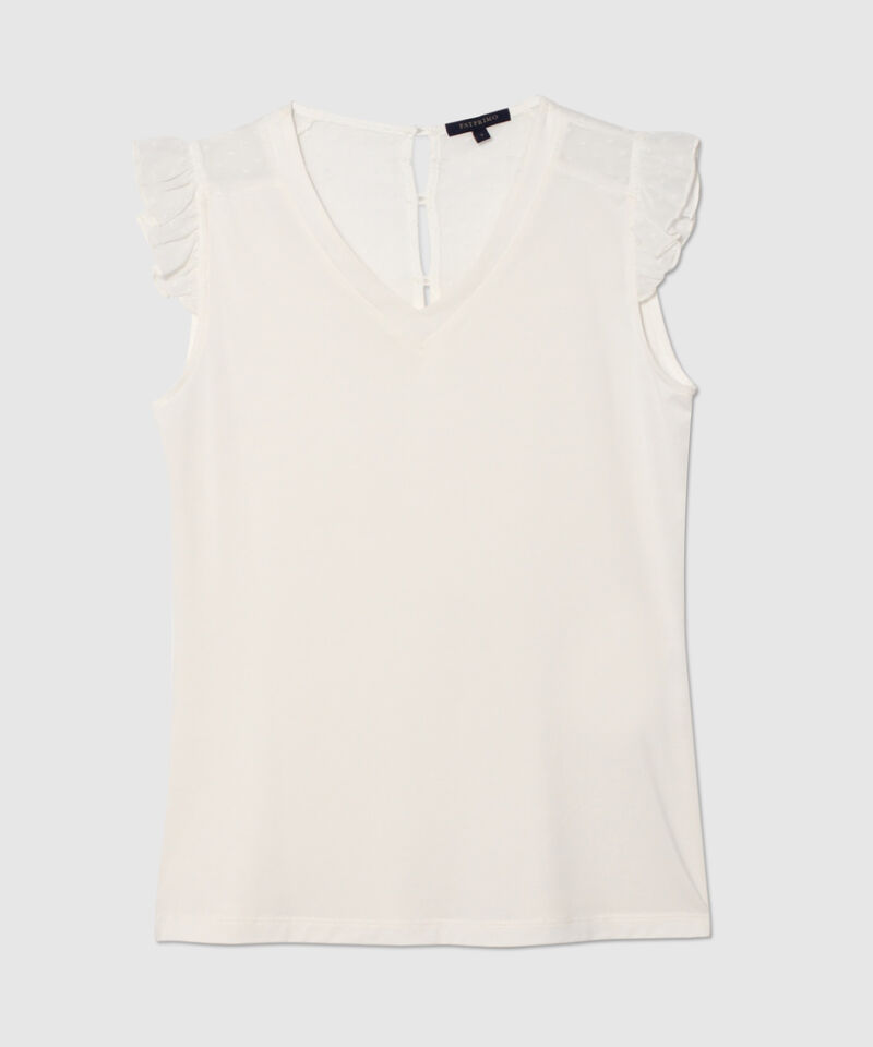 Camiseta Manga Sisa Con Incrustaciones En Malla