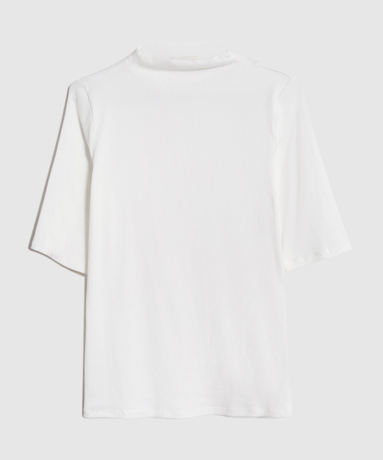 Camiseta Para Mujer Cuello Alto Tejido Acanalado