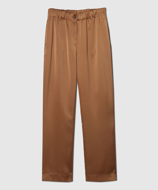Pantalón Tiro Alto En Satín