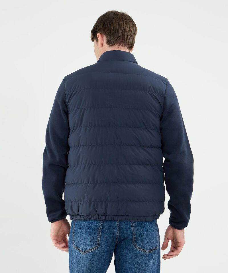 Chaqueta Acolchada Con Mangas En Tela Contraste Para Hombre