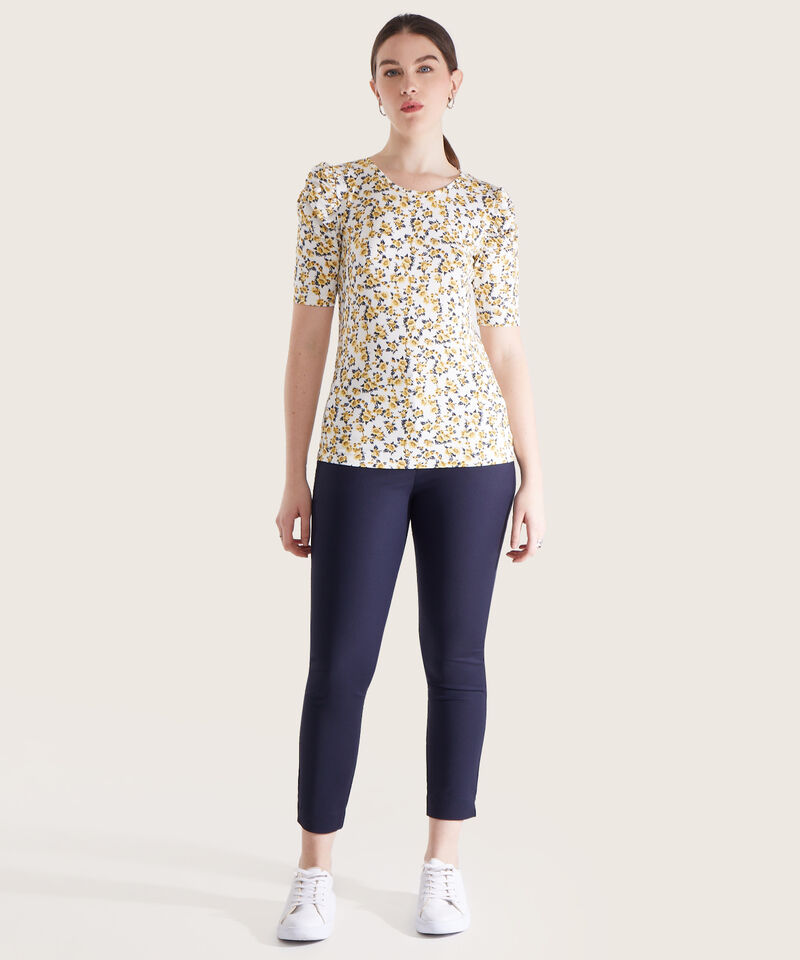 Camiseta Estampada Manga Corta Con Ruche