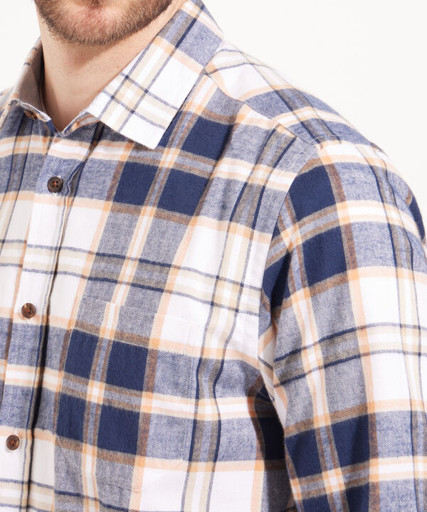 Camisa Manga Larga Regular Con Bolsillos A Cuadros