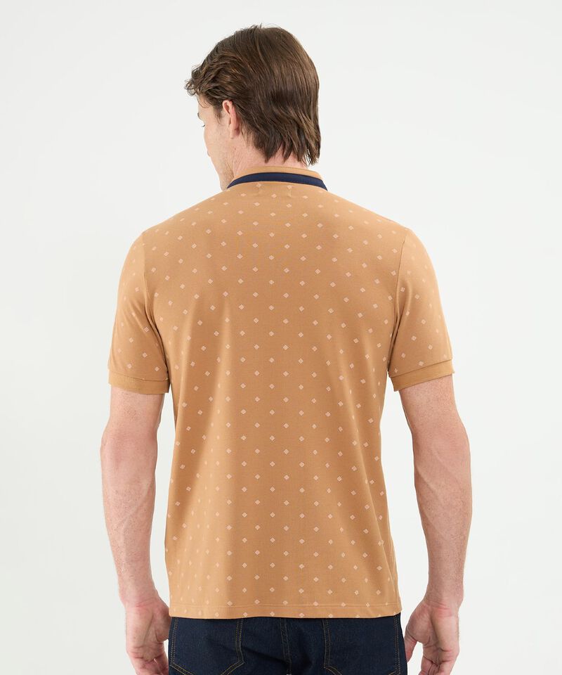 Polo Cuello Mao Manga Corta Estampada