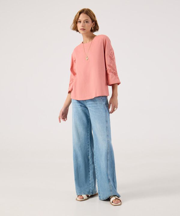 Jean wide leg con desgastes  image number null