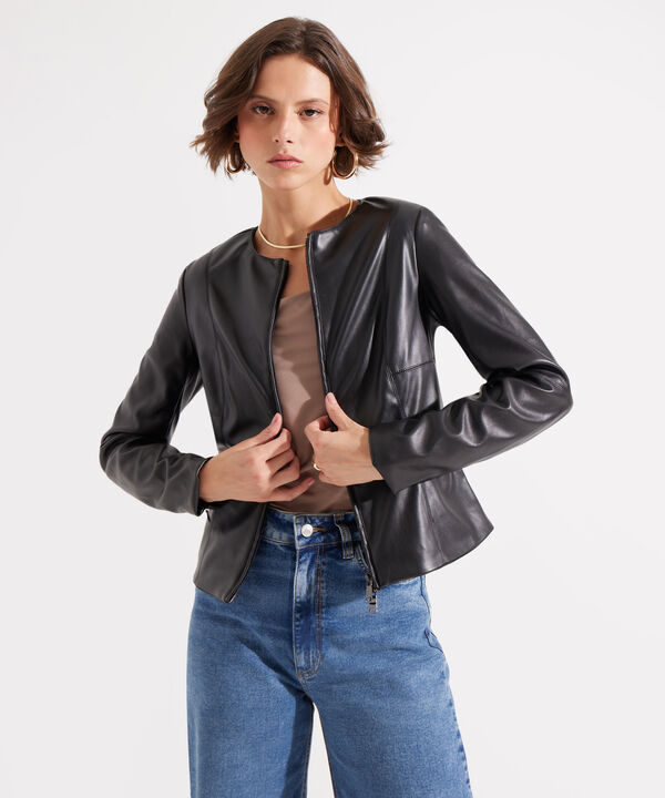 Chaqueta En Pu Con Doble Slider