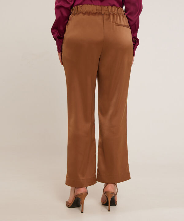 Pantalón Tiro Alto En Satín