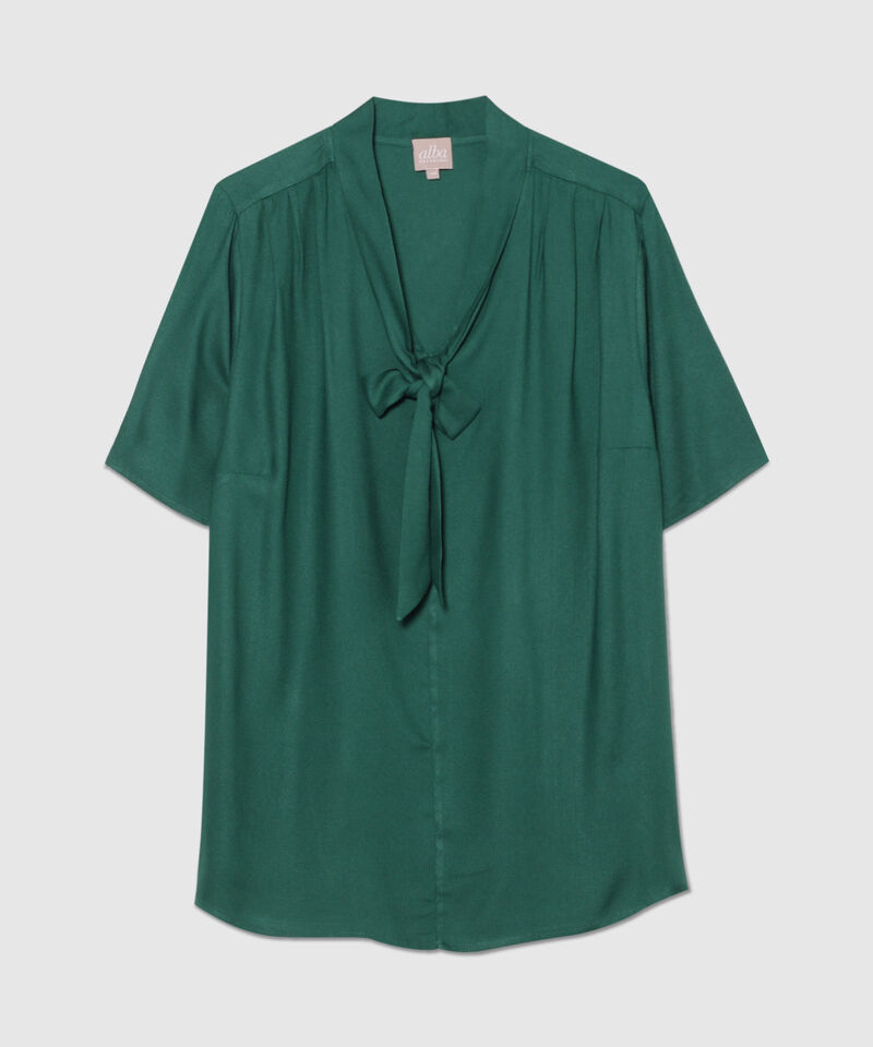 Blusa Manga Corta con Cuello Tipo Corbata