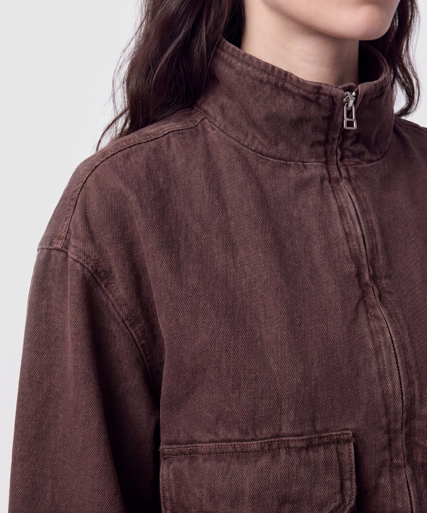 Chaqueta Corta Unicolor Mujer
