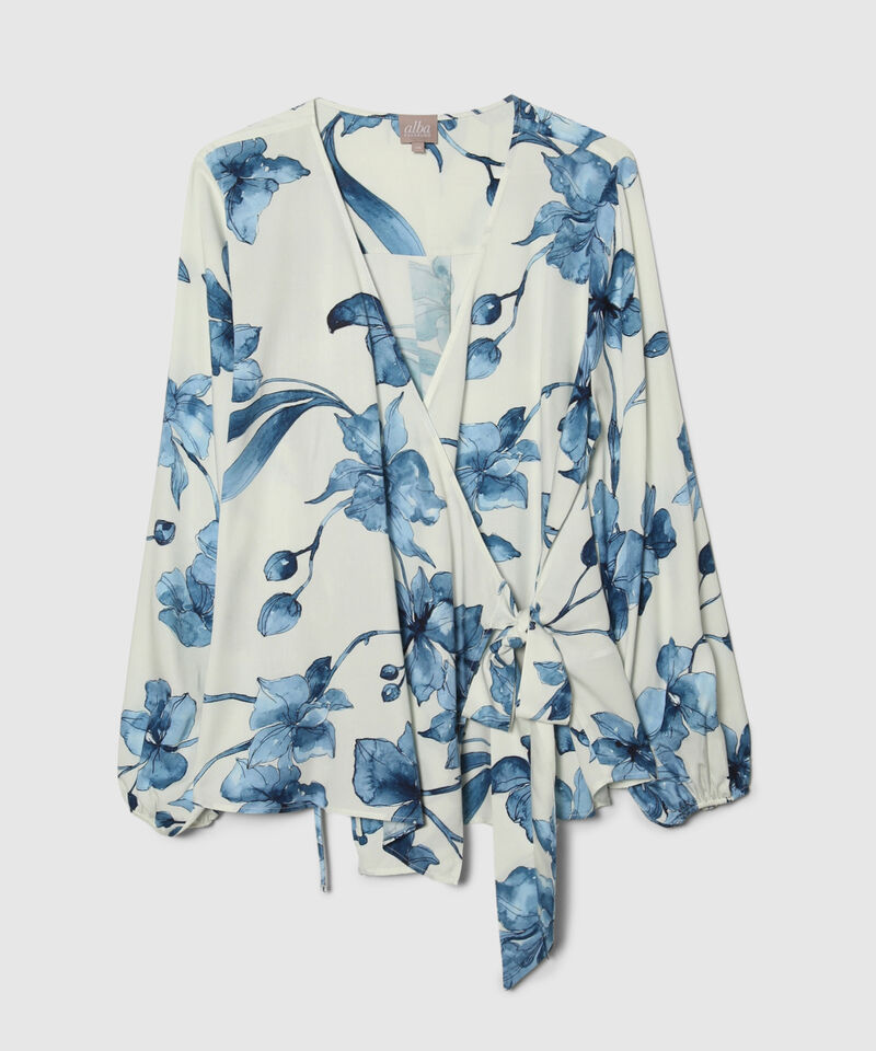 Blusa Estampada De Amarrar En Costado