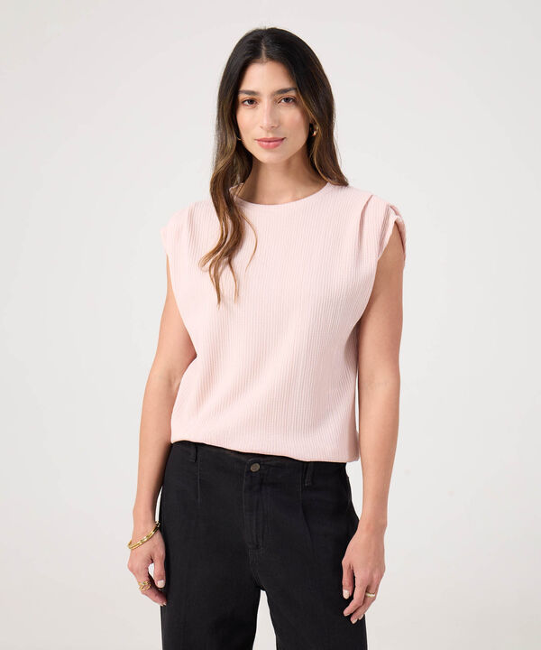Camiseta unicolor texturizada  image number null