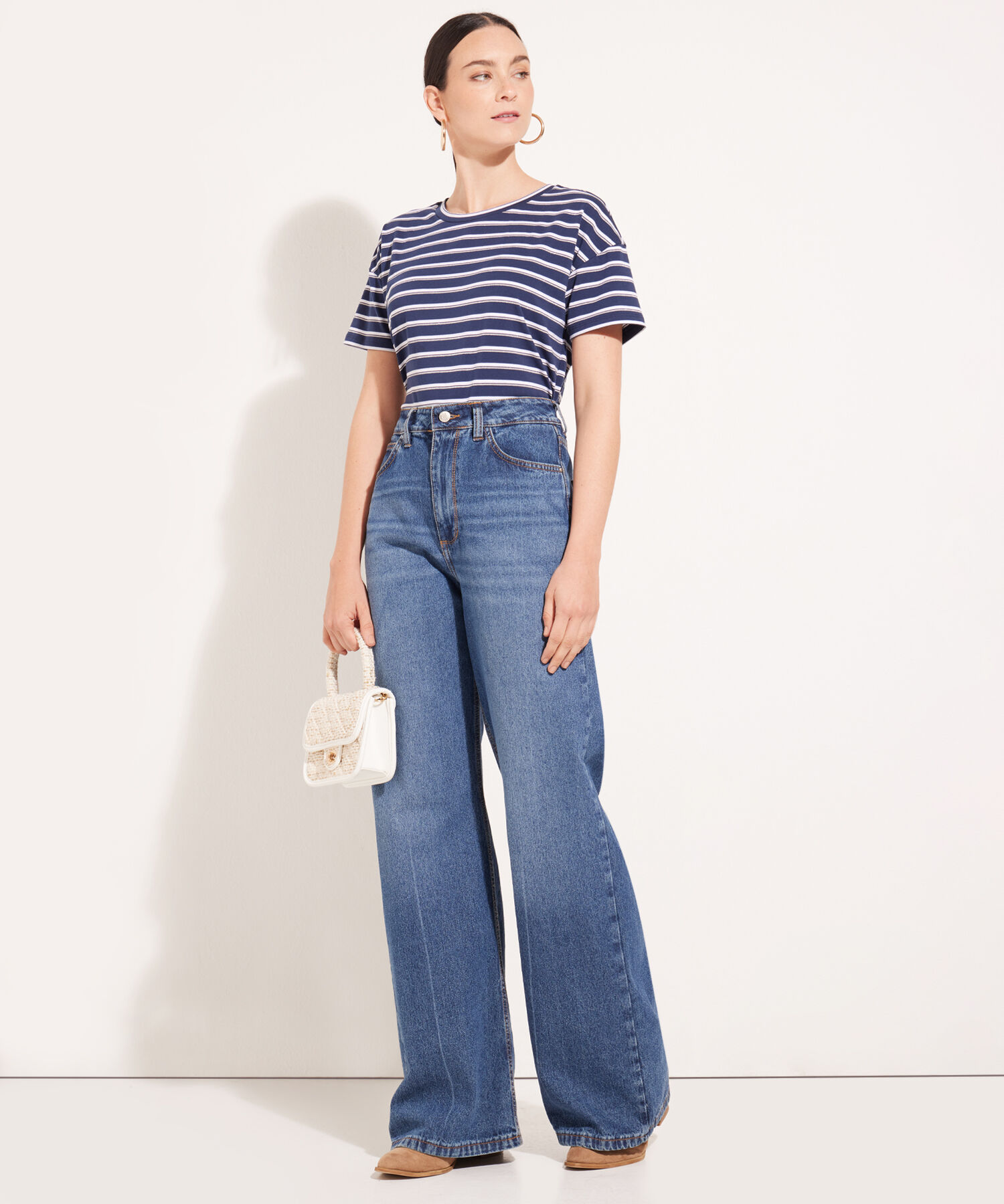 Jean Wide Leg Azul Oscuro Con Laser En Quiebre Compra Online Patprimo