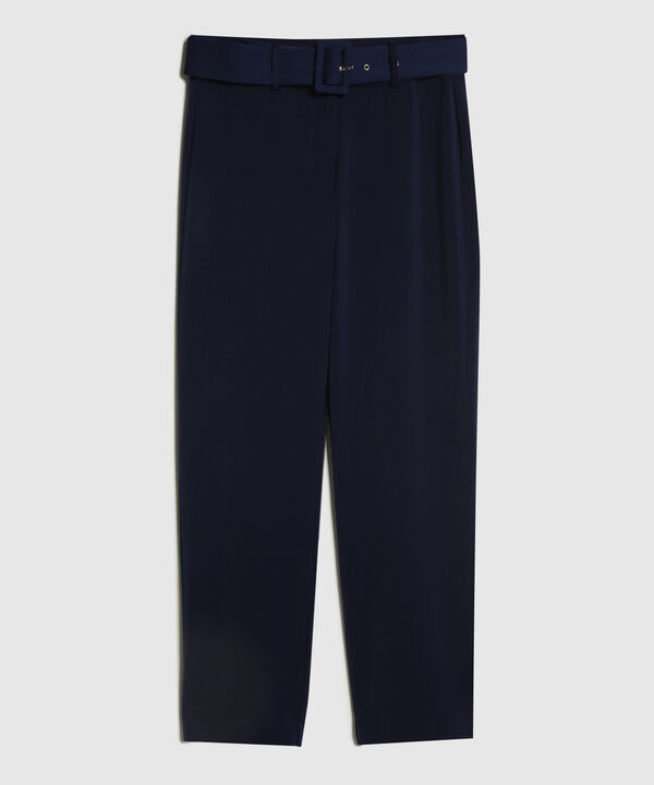Pantalón Tobillero Con Cinturón