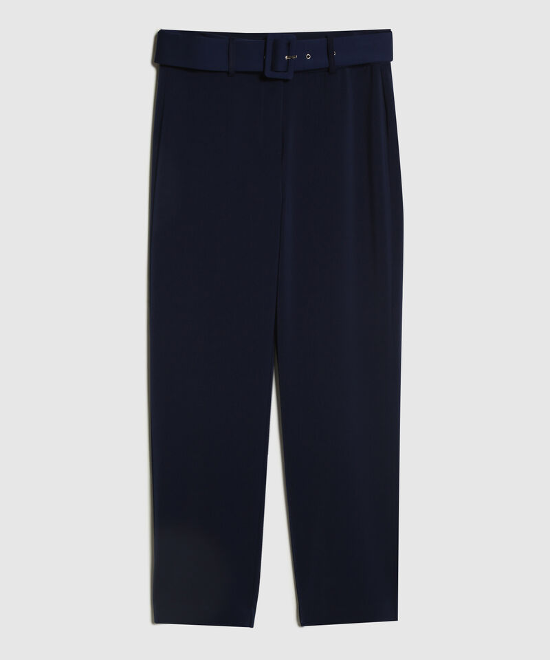 Pantalón Tobillero Con Cinturón