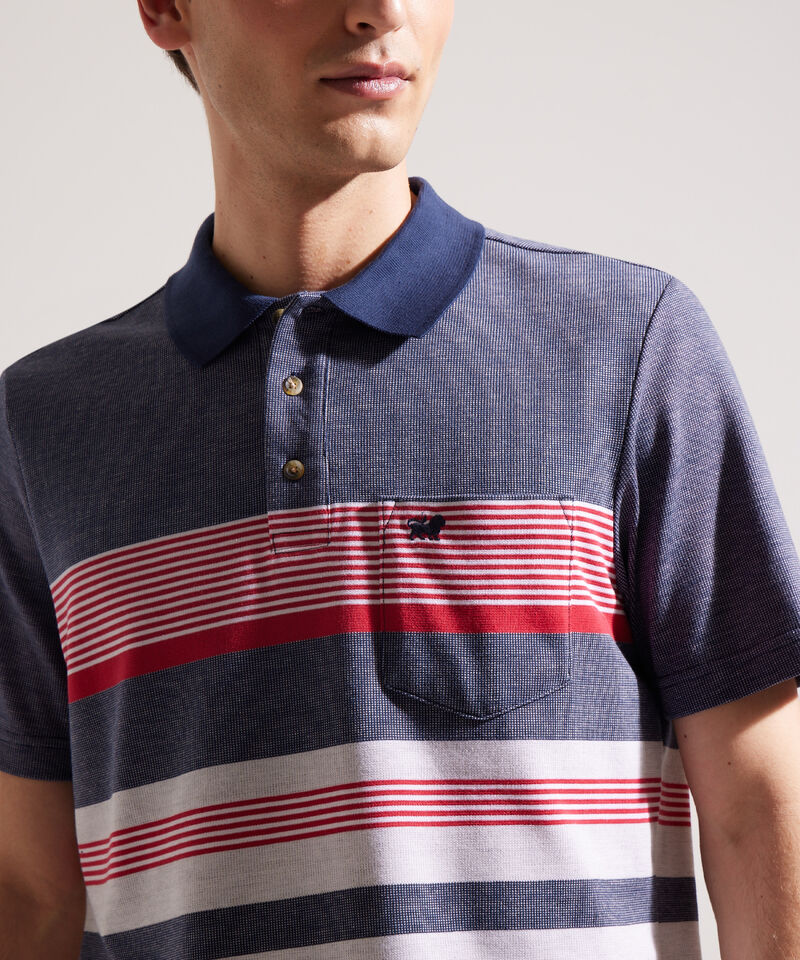 Polo Listador Cuello Tejido