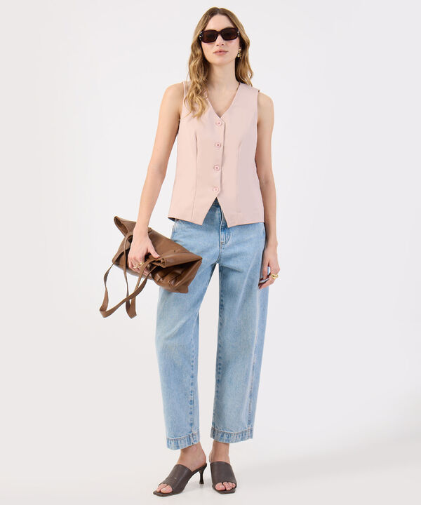 Chaleco Sastre Mujer Escote V Abotonado image number null