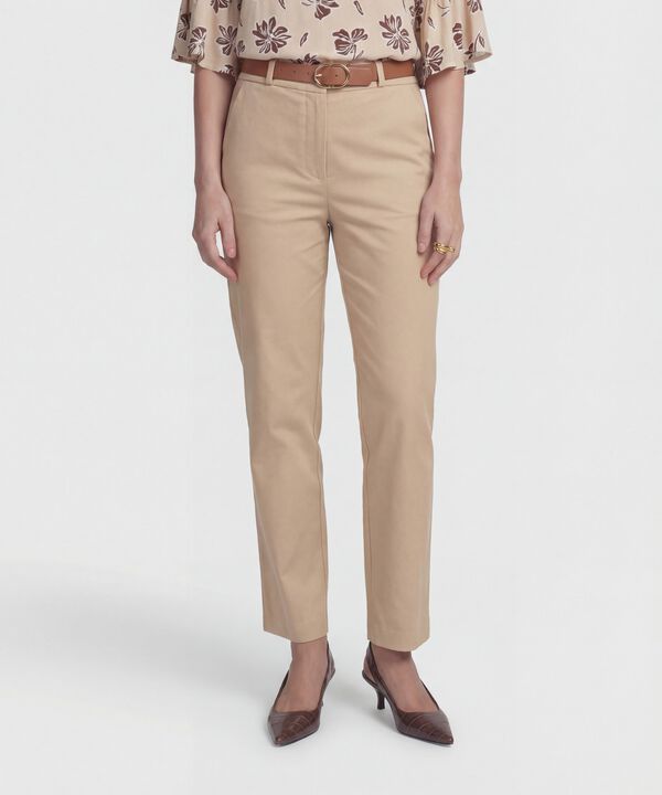 Pantal&oacute;n Unicolor Tipo Chino Para Mujer image number null