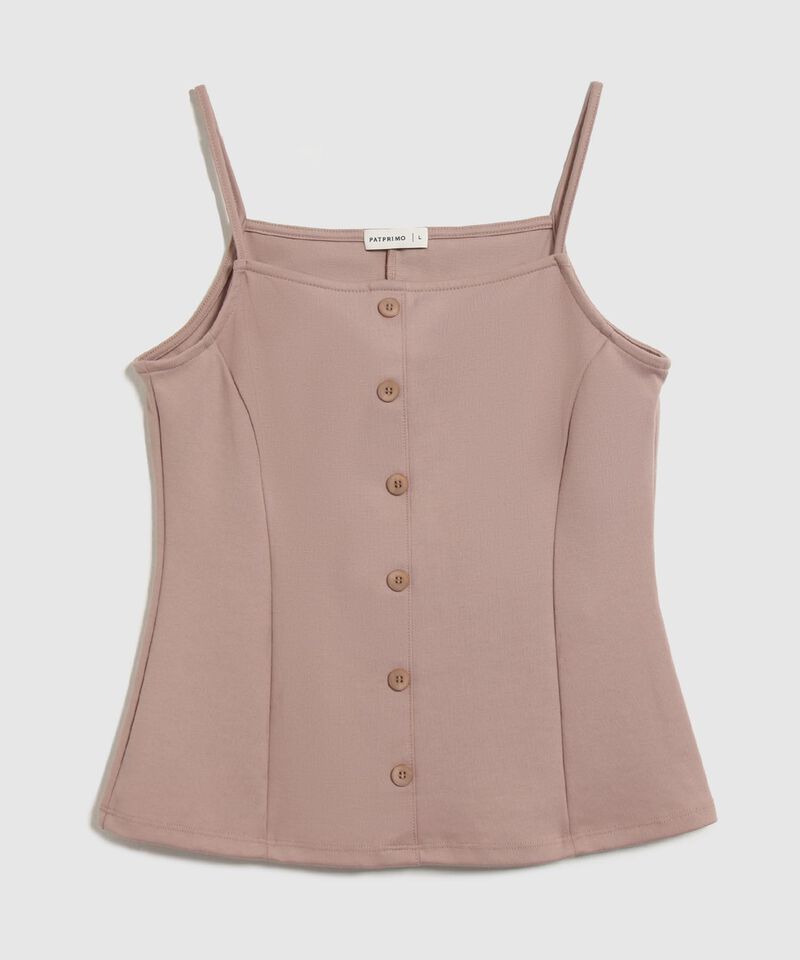 Camiseta Unicolor Con Abotonadura 