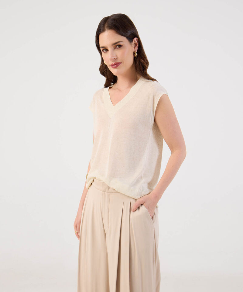 Chaleco Tejido Escote en V para Mujer