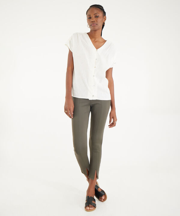 Blusa Manga Rodada Corta Cuello En V