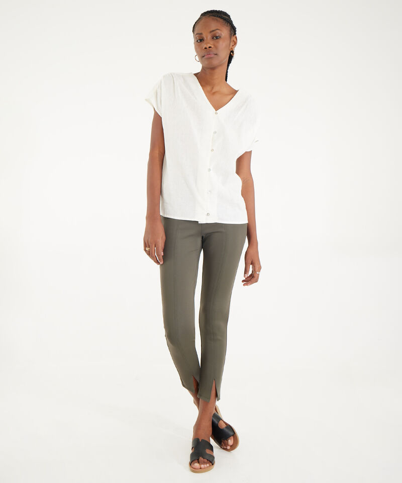 Blusa Manga Rodada Corta Cuello En V