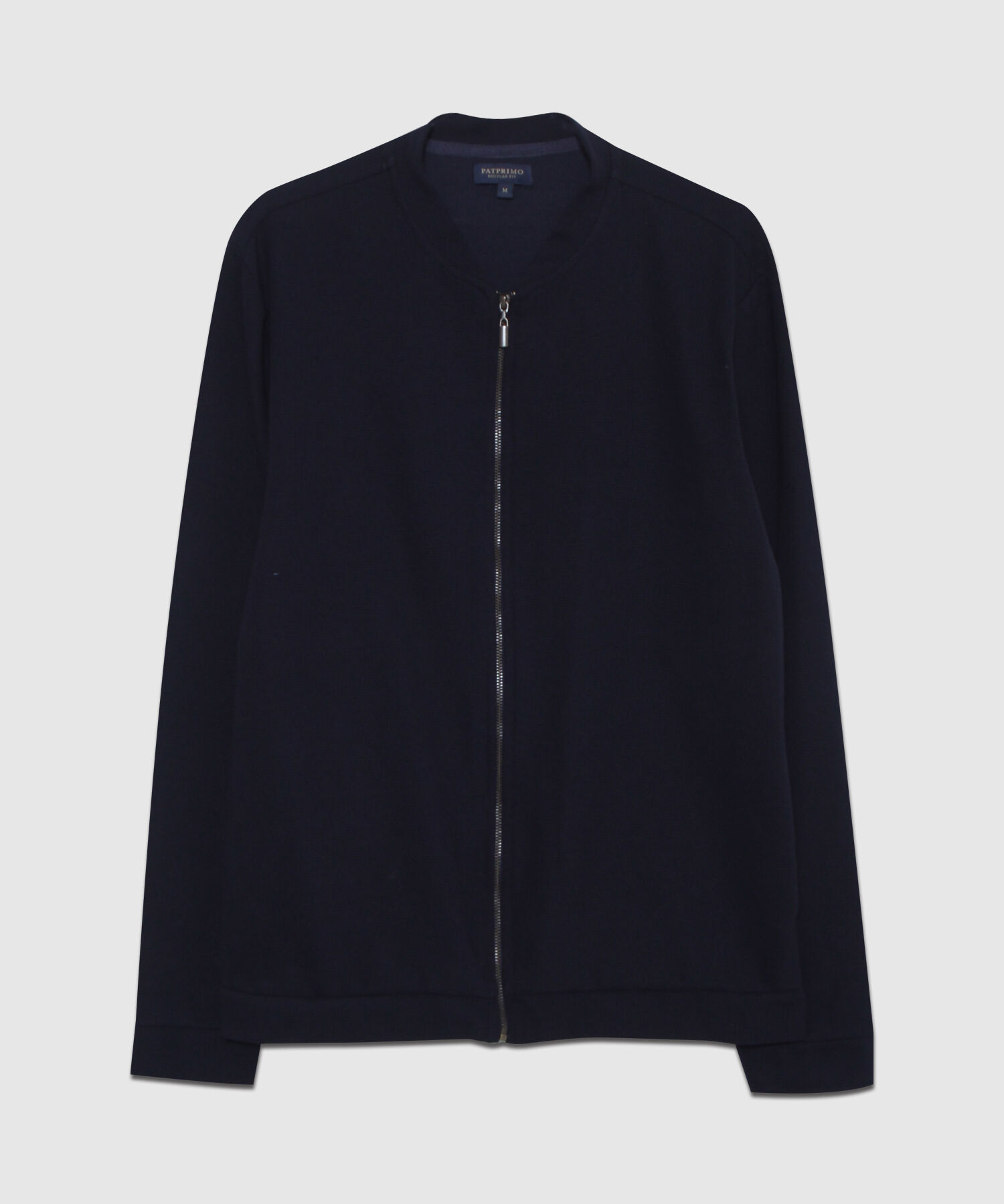 Buzo Unicolor Textura, Con Cierre Zipper