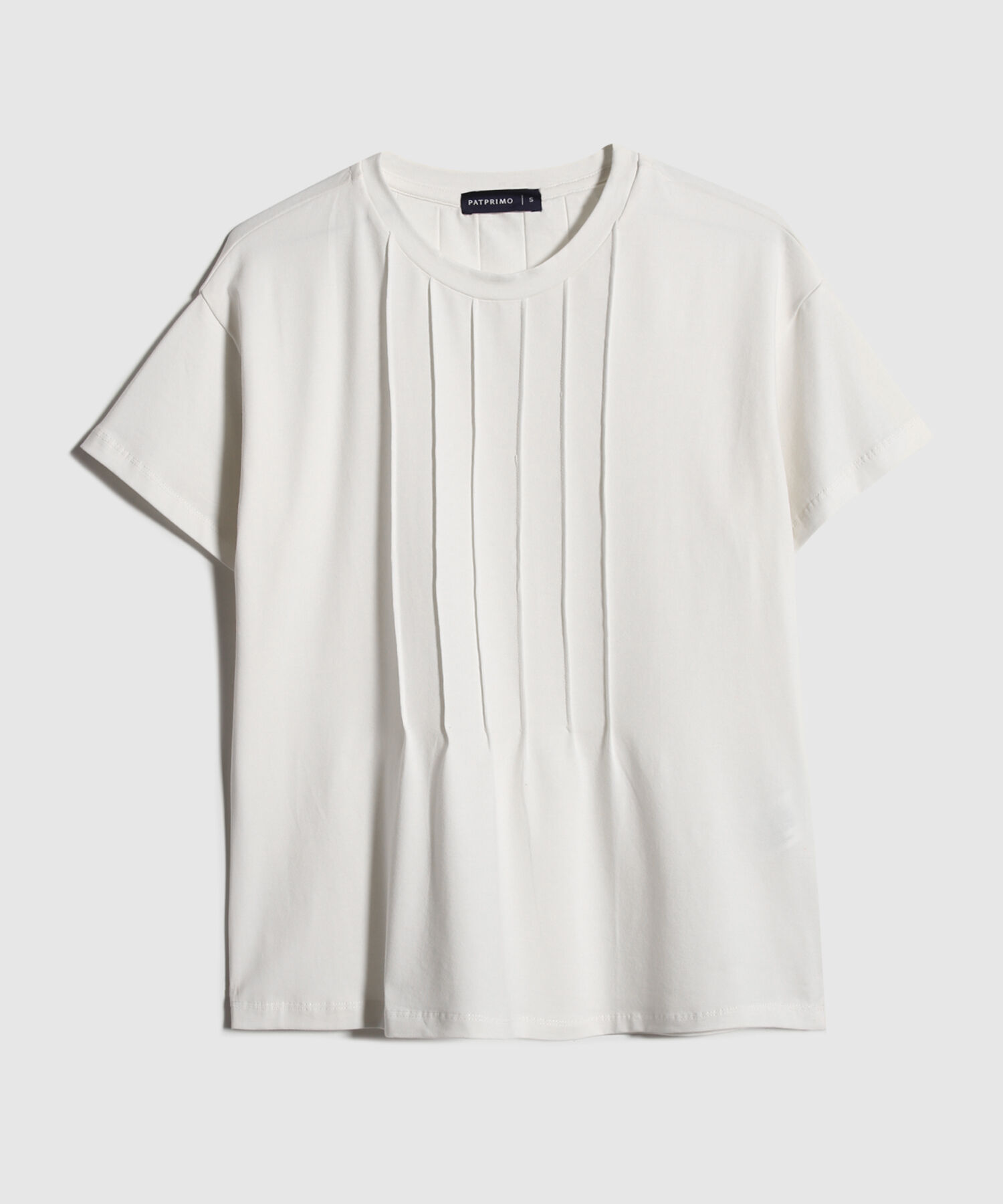 Camiseta Unicolor Con Alforzas