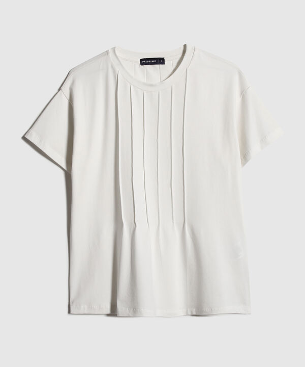 Camiseta Unicolor Con Alforzas