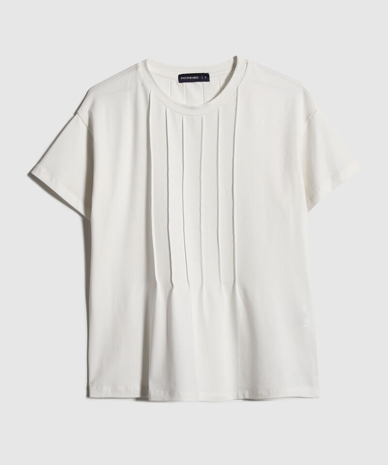 Camiseta Unicolor Con Alforzas