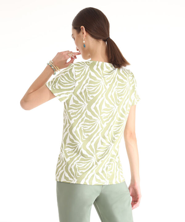 Camiseta Manga Corta Cuello Redondo Estampada