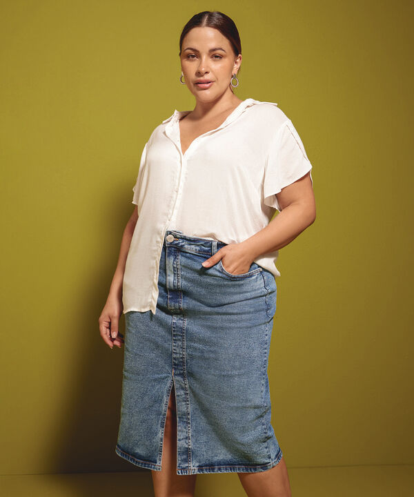 Falda Larga En Denim