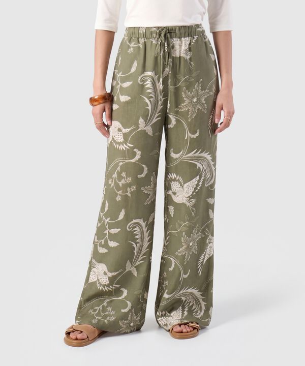 Pantal&oacute;n Estampado Bota Ancha Para Mujer
